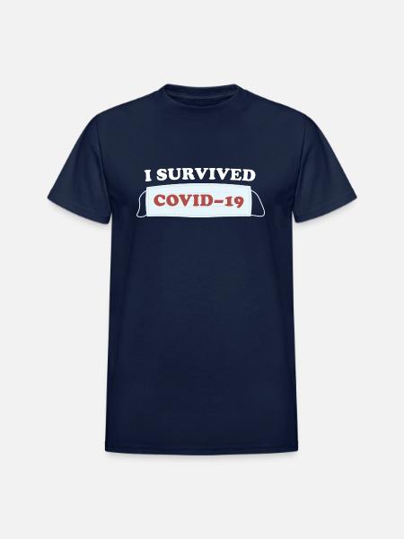 I SURVIVED COVID19 blue - Heavyweight Unisex T-Shirt by Gildan - navy