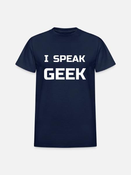 I Speak Geek - Heavyweight Unisex T-Shirt by Gildan - navy