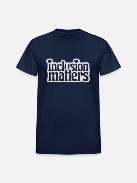 inclusion matters logo quote - Heavyweight Unisex T-Shirt by Gildan - navy