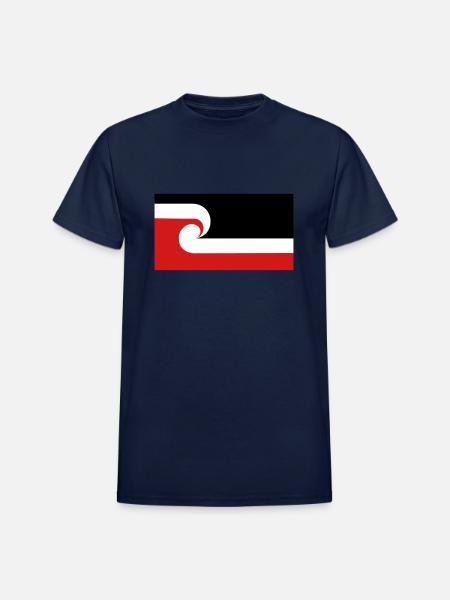 Maori Flag - Heavyweight Unisex T-Shirt by Gildan - navy