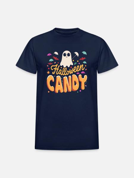 Candy Halloween - Heavyweight Unisex T-Shirt by Gildan - navy