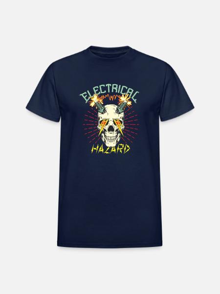 Electrical Hazard - Heavyweight Unisex T-Shirt by Gildan - navy