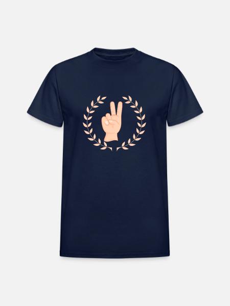 Peace - Heavyweight Unisex T-Shirt by Gildan - navy
