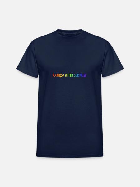 rainbow kitten surprise - Heavyweight Unisex T-Shirt by Gildan - navy