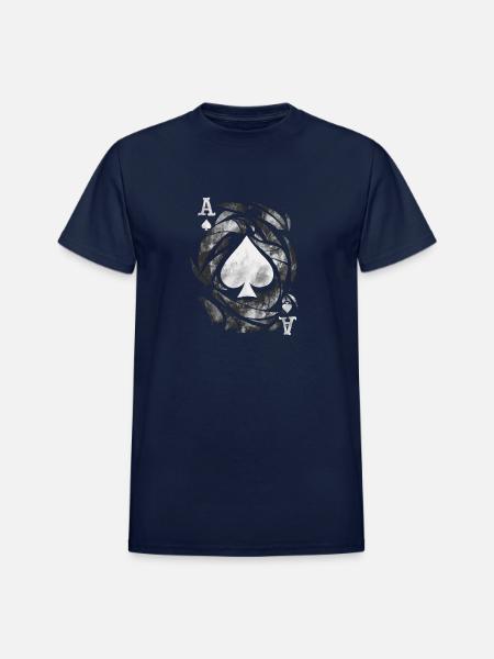 Grunge Ace of Spades - Heavyweight Unisex T-Shirt by Gildan - navy