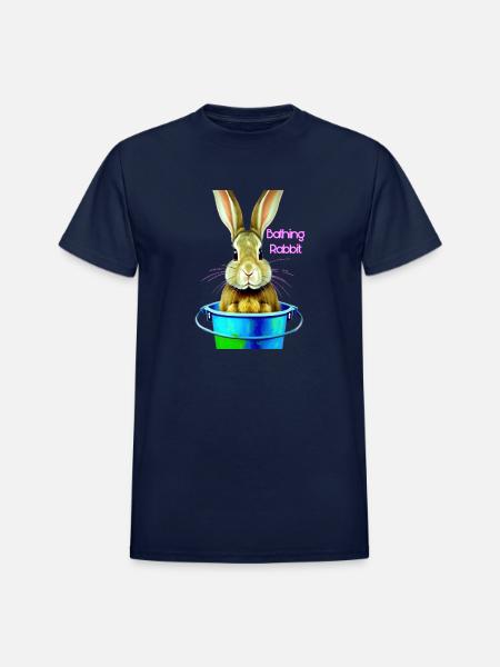 Rabbit in bucket - Heavyweight Unisex T-Shirt by Gildan - navy