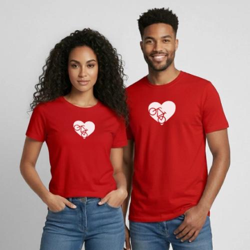 heart_bicycle_cutout - Heavyweight Unisex T-Shirt by Gildan