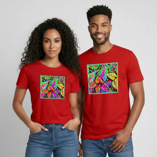 Vibrant Nature ChicLeaf Pattern - Heavyweight Unisex T-Shirt by Gildan