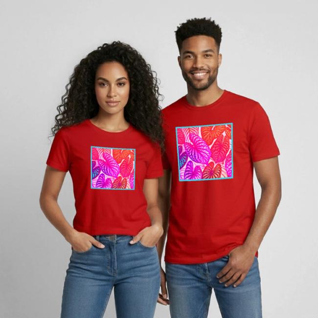 Color Burst Leaves Neon Elegance