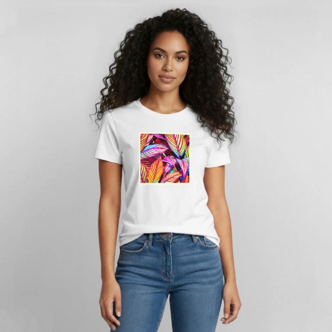 Striped Neon Leaves Design