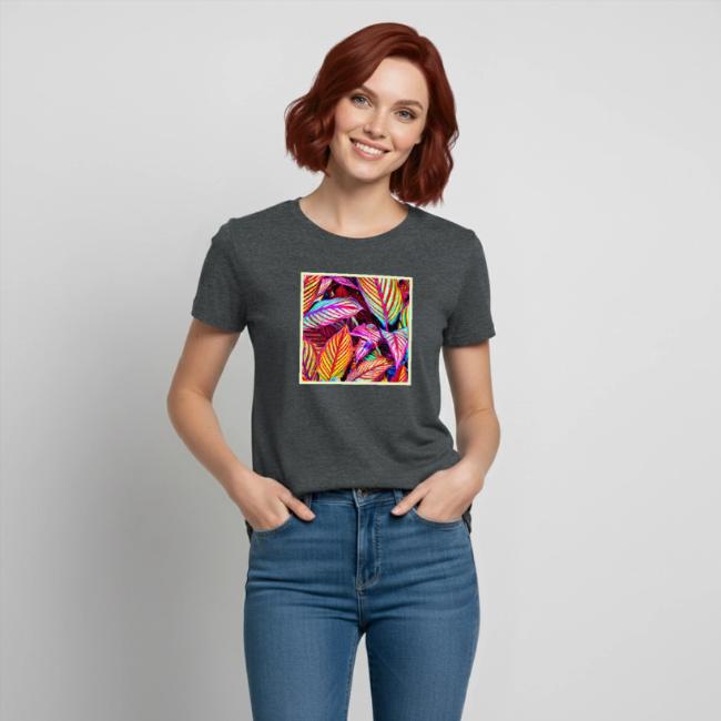 Striped Neon Leaves Design