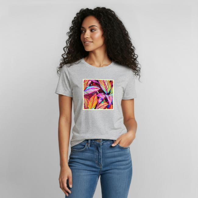 Striped Neon Leaves Design