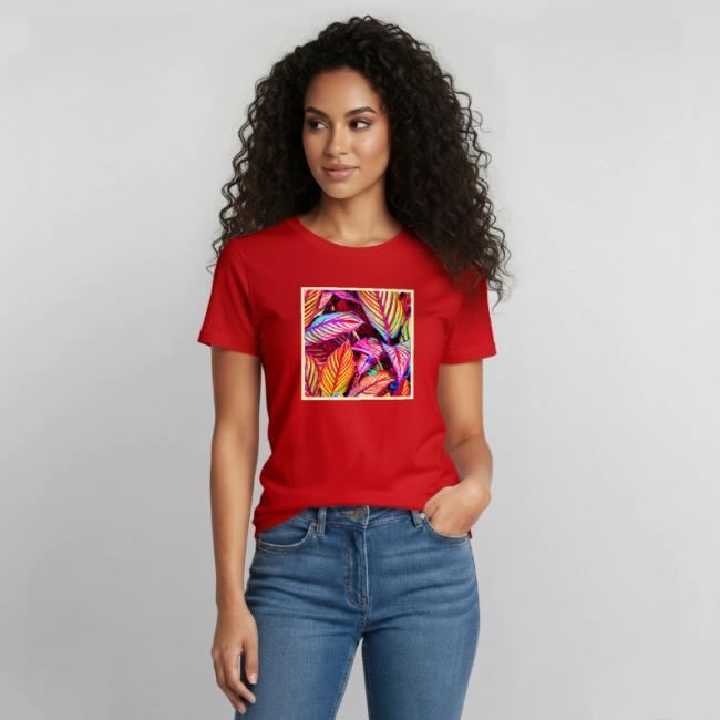Striped Neon Leaves Design