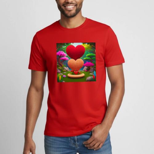 Double Heart, fantasy, nature and fantasy - Heavyweight Unisex T-Shirt by Gildan