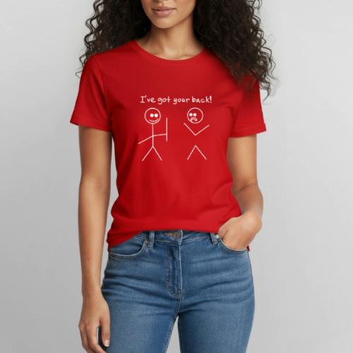 Got Your Back Stick Figure Design - Heavyweight Unisex T-Shirt by Gildan