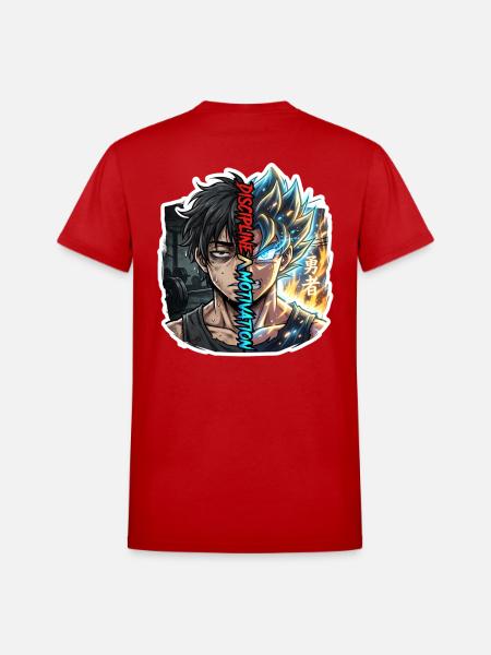 Dual Neon Warrior Split - Heavyweight Unisex T-Shirt by Gildan - red