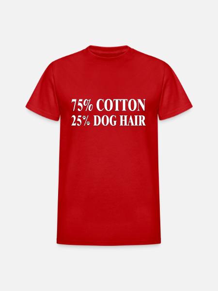 Dog Hair Cotton Blend Tee - Heavyweight Unisex T-Shirt by Gildan - red