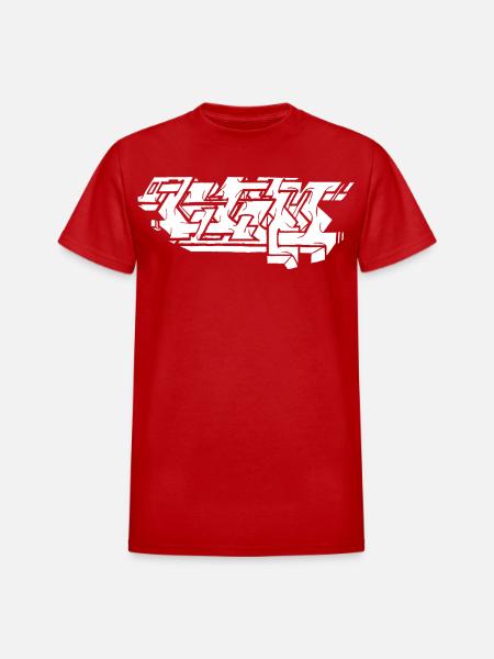 Graffiti Piece - White - Heavyweight Unisex T-Shirt by Gildan - red