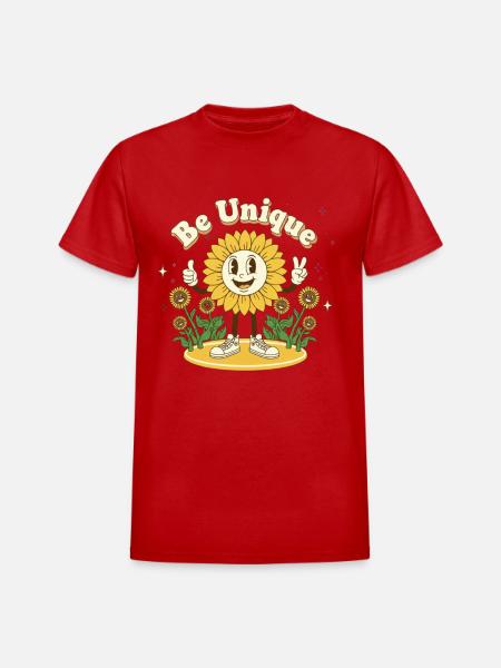 Be Unique Sunflower Hero - Heavyweight Unisex T-Shirt by Gildan - red
