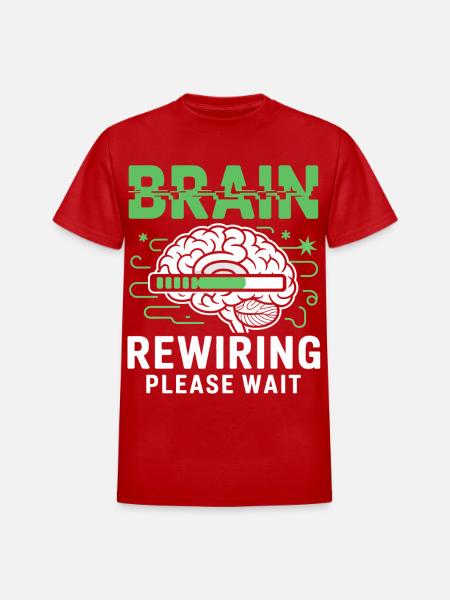 Brain Rewiring Please Wait - Heavyweight Unisex T-Shirt by Gildan - red
