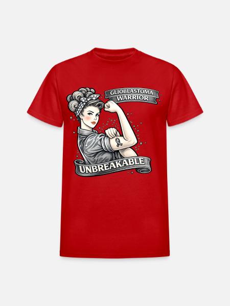 Glioblastoma Warrior: Unbreakable - Heavyweight Unisex T-Shirt by Gildan - red