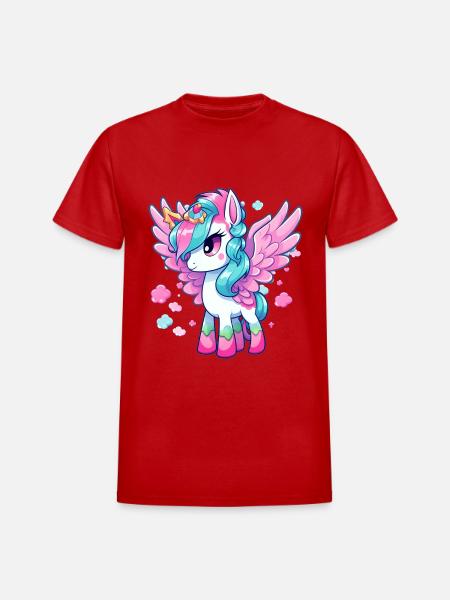 Pegasus - Heavyweight Unisex T-Shirt by Gildan - red