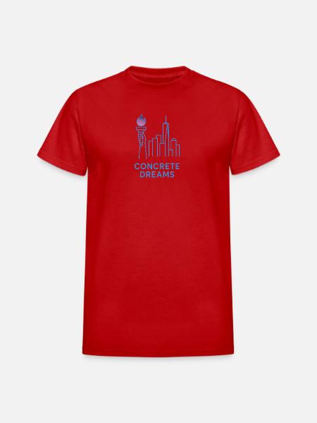 Concrete Dreams Torch Skyline - Heavyweight Unisex T-Shirt by Gildan - red