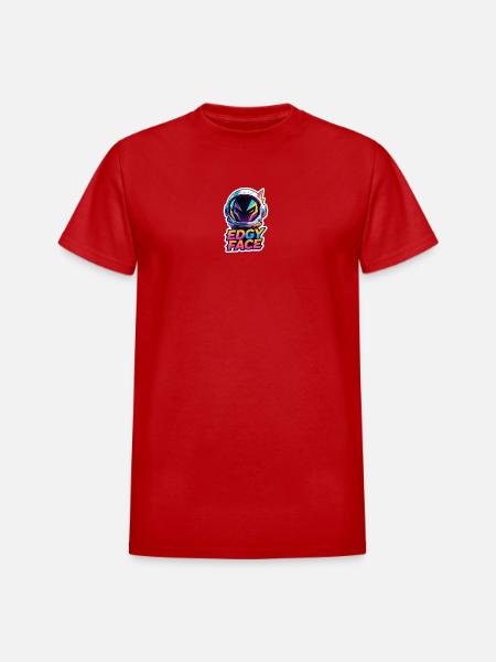 Edgy Face Spaceman - Heavyweight Unisex T-Shirt by Gildan - red