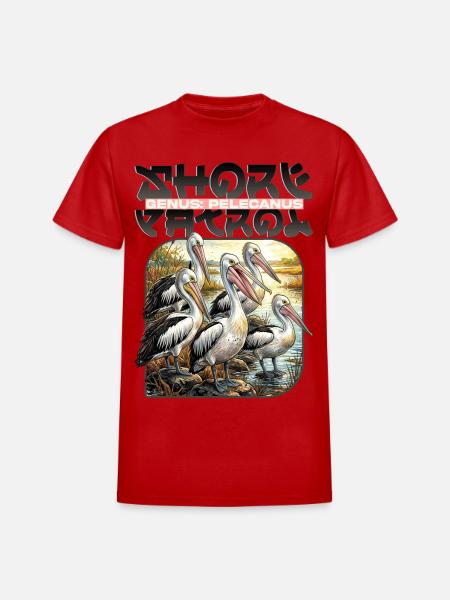 Pelecanus Shore Birds - Heavyweight Unisex T-Shirt by Gildan - red