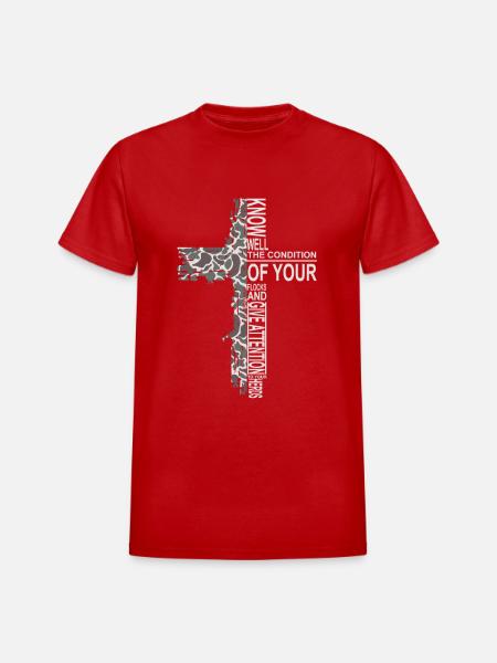Camo Cross - Heavyweight Unisex T-Shirt by Gildan - red