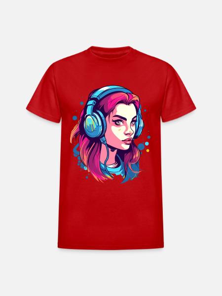 Gamer Girl - Heavyweight Unisex T-Shirt by Gildan - red