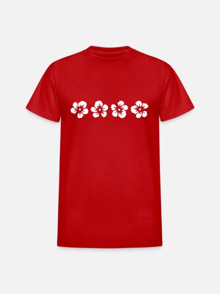 hawaii hibiscus flower - Heavyweight Unisex T-Shirt by Gildan - red