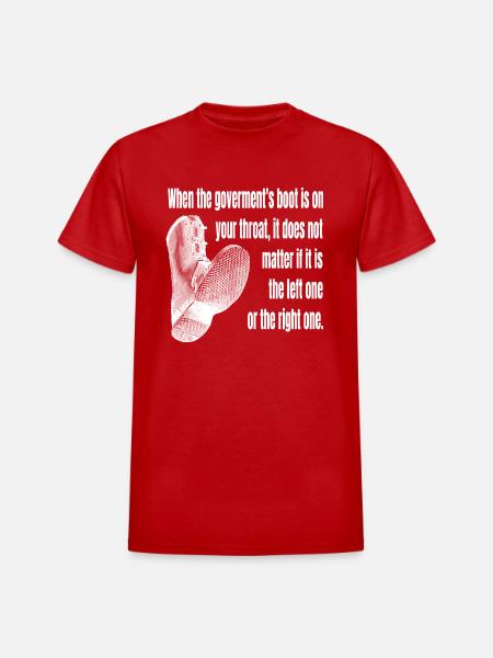 When The Governments Boot - Heavyweight Unisex T-Shirt by Gildan - red