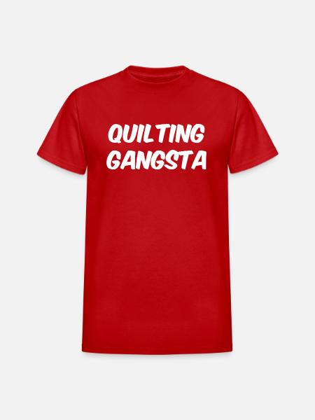 Funny Quilting Quilting Gangsta - Heavyweight Unisex T-Shirt by Gildan - red