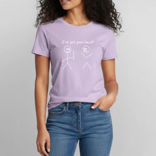 Got Your Back Stick Figure Design - Heavyweight Unisex T-Shirt by Gildan