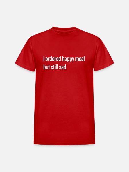 Happy Meal Meme - Heavyweight Unisex T-Shirt by Gildan - red