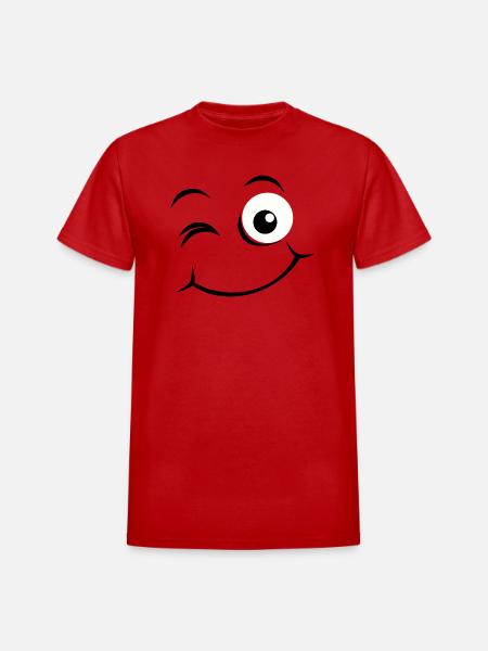 Happy face - Heavyweight Unisex T-Shirt by Gildan - red