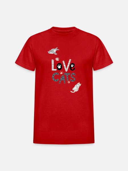 cat lovers - Heavyweight Unisex T-Shirt by Gildan - red