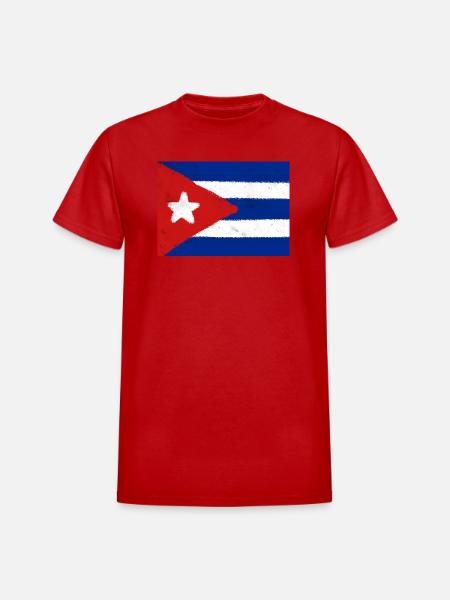 Cuban flag  - Heavyweight Unisex T-Shirt by Gildan - red