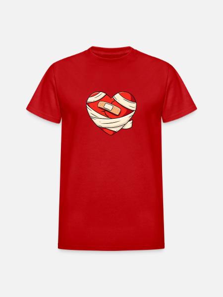 Healing Heart - Heavyweight Unisex T-Shirt by Gildan - red
