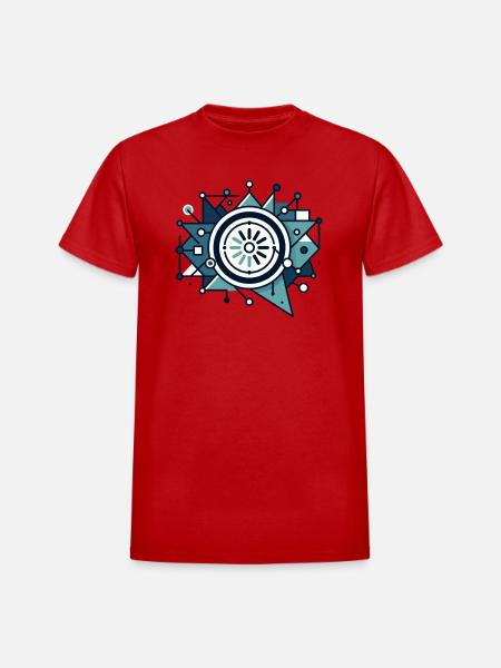 Circuit Starburst Emblem - Heavyweight Unisex T-Shirt by Gildan - red
