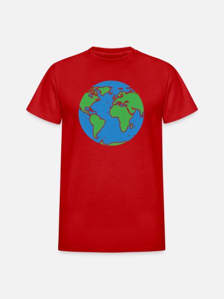 Eco World Map Circle - Heavyweight Unisex T-Shirt by Gildan - red
