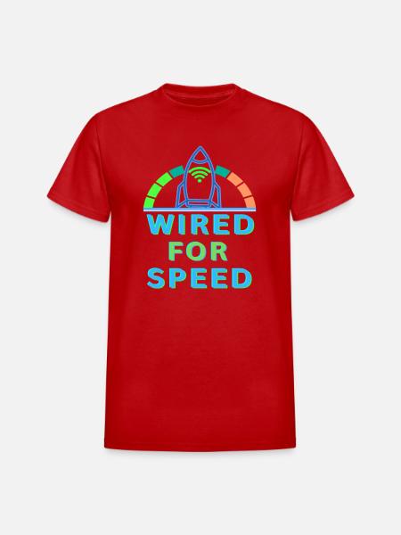Wired for Speed - Heavyweight Unisex T-Shirt by Gildan - red