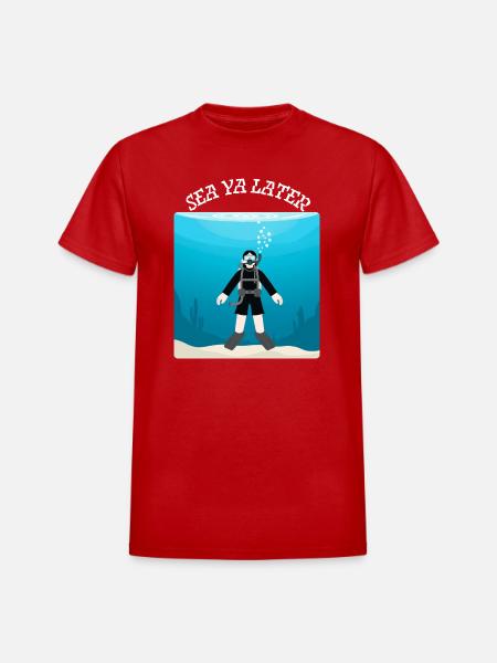 Sea_Ya_Later - Heavyweight Unisex T-Shirt by Gildan - red
