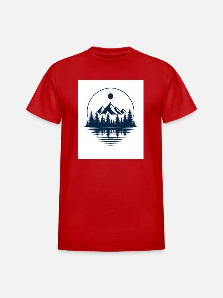 Silent Pines - Heavyweight Unisex T-Shirt by Gildan - red