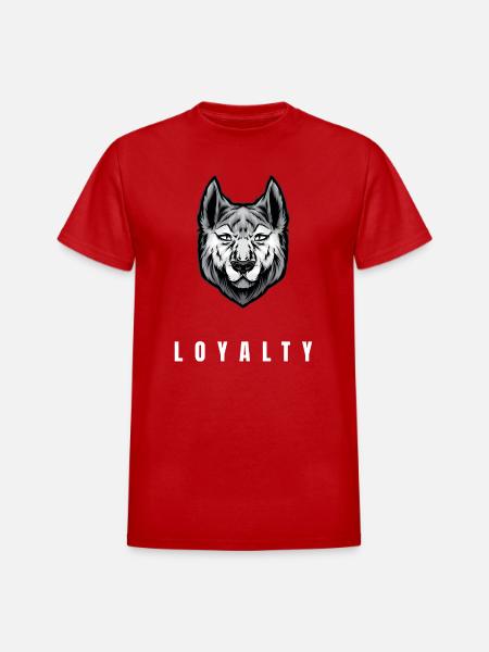 Wolf Loyalty Emblem Portrait - Heavyweight Unisex T-Shirt by Gildan - red