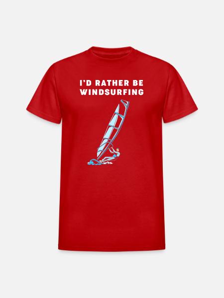 Windsurfer Water Sports Windsurfing - Heavyweight Unisex T-Shirt by Gildan - red