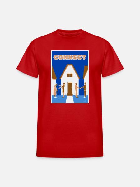 Connect - Heavyweight Unisex T-Shirt by Gildan - red