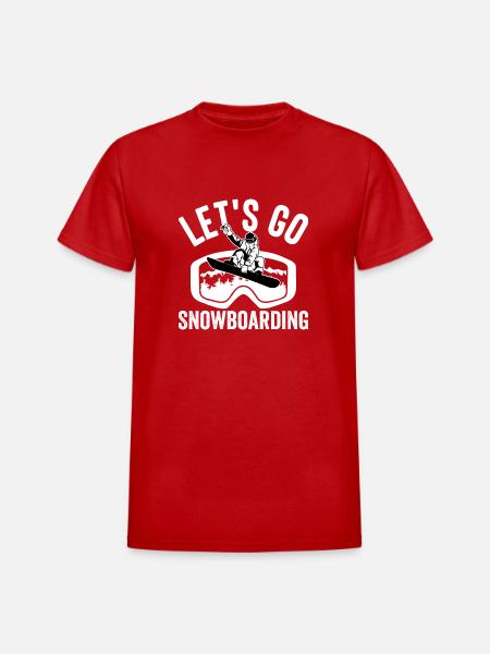 Let´s go Snowboarding - Heavyweight Unisex T-Shirt by Gildan - red