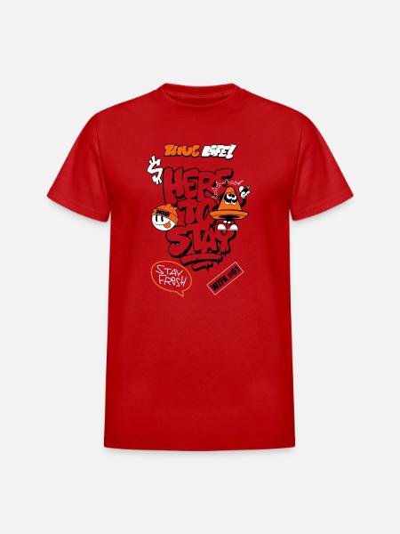 Graffiti Cone Stay Frosty Tee - Heavyweight Unisex T-Shirt by Gildan - red